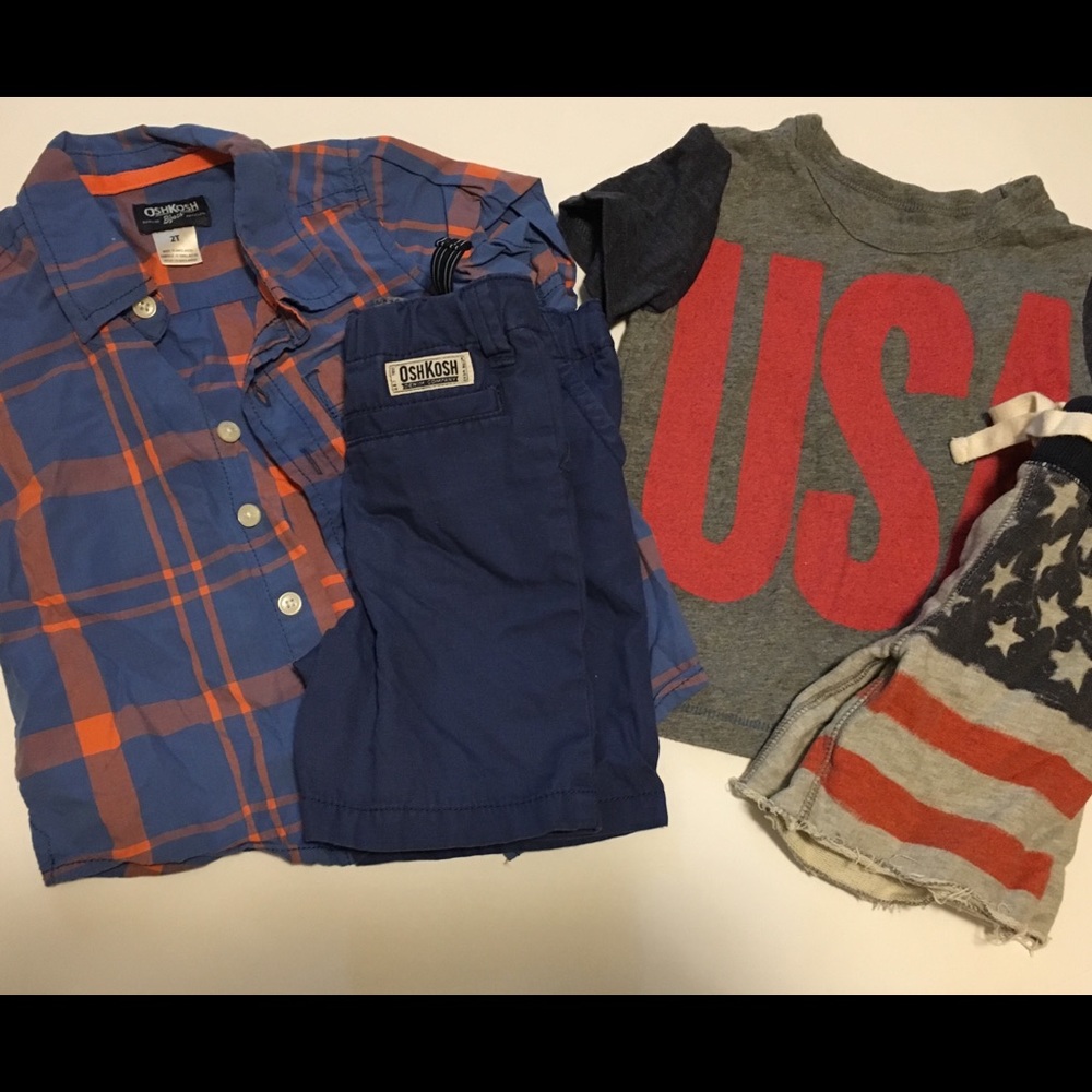 2 summer baby boy outfits Sz 2t